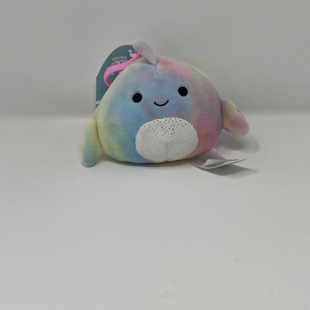 Squishmallow Navina The Narwal 3.5" Clip-On Plush Brand New With Tags